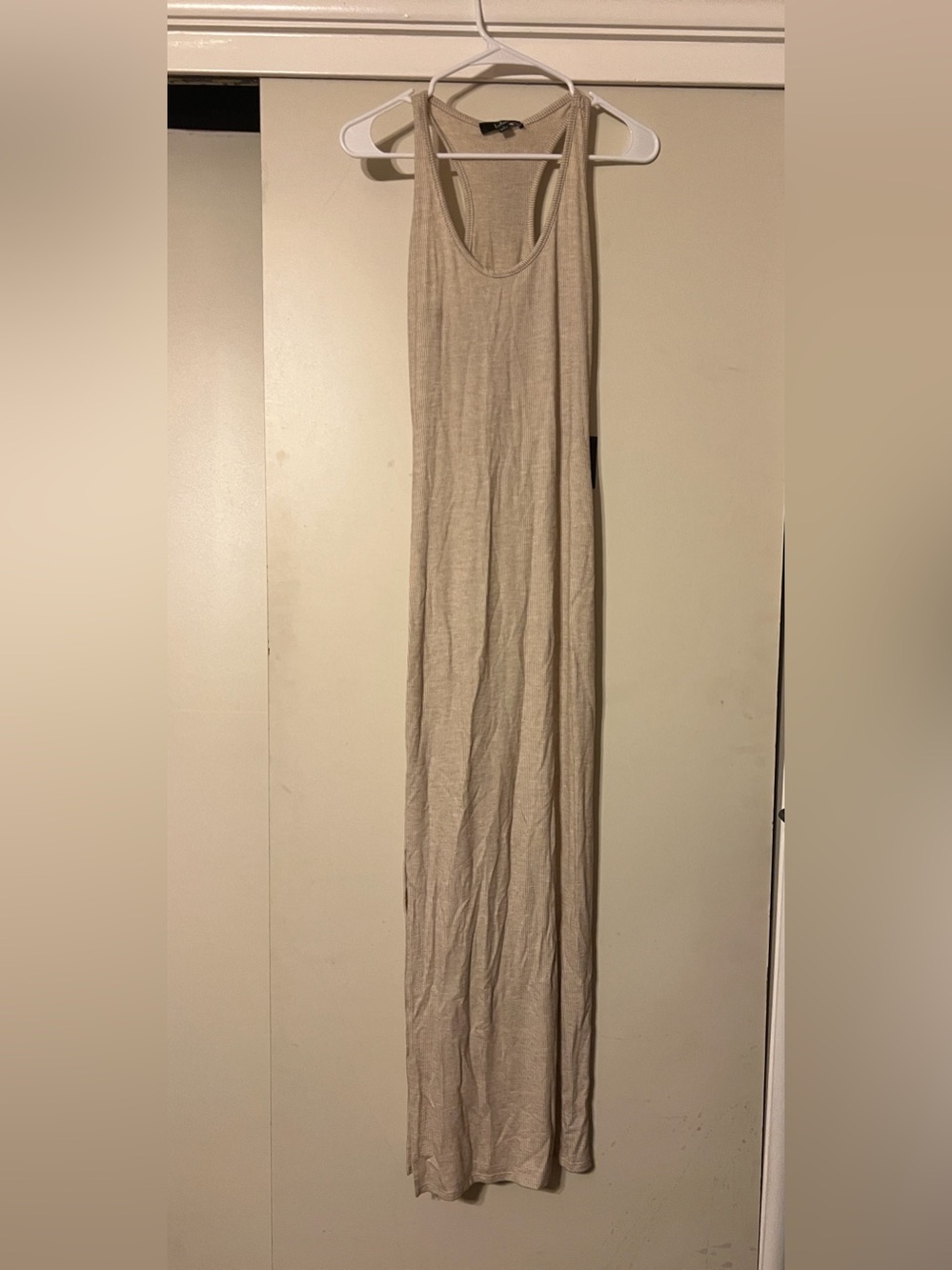Lulu's Beige Racerback Maxi Dress